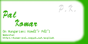 pal komar business card